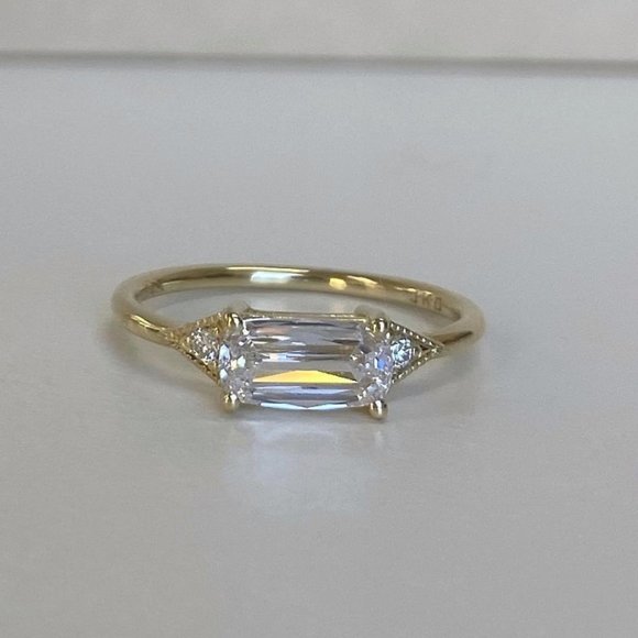 Jennie Kwon Diamond Cushion Deco Ring -- size 5.75 - Picture 1 of 7